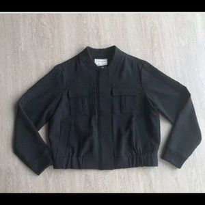 Canvas by Lands End Women’s Black Bomber Jacket 10